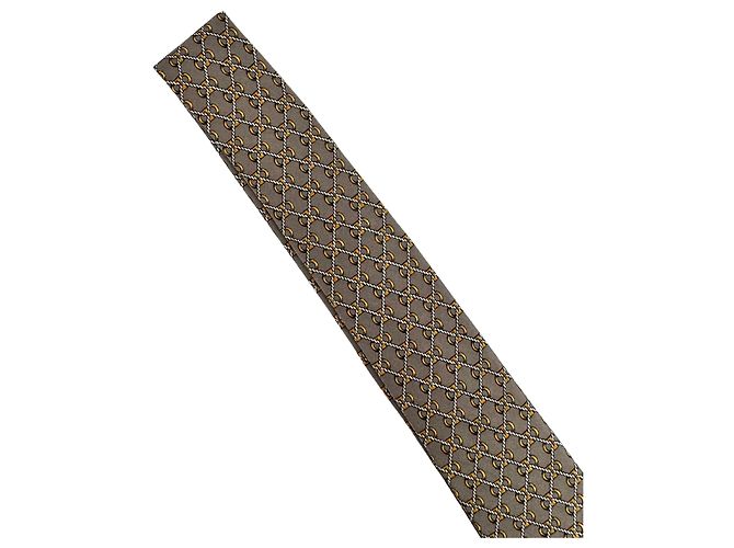 Hermès — Cravatta in Twill Grigio, Catene e Maglie - vista 4