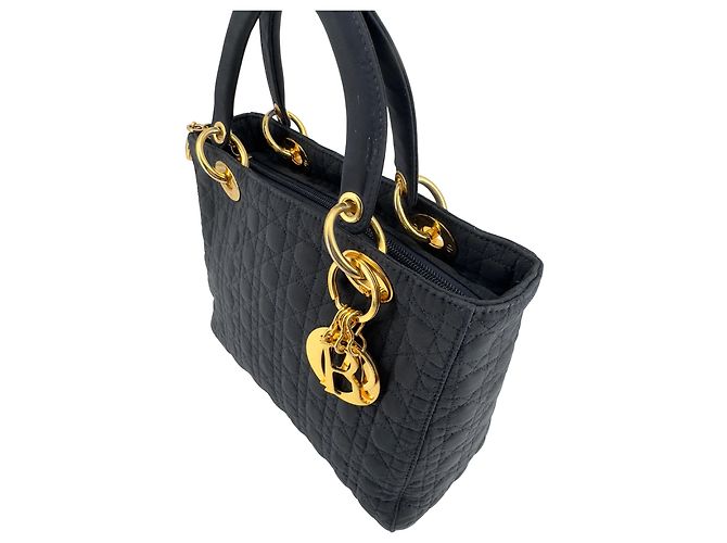 Dior Lady Dior — Nailon Cannage Azul Marino, Galliano circa 2000 - vista 10
