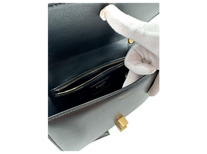 Saint Laurent — Le Carré Satchel, Pelle Nera - vista 12