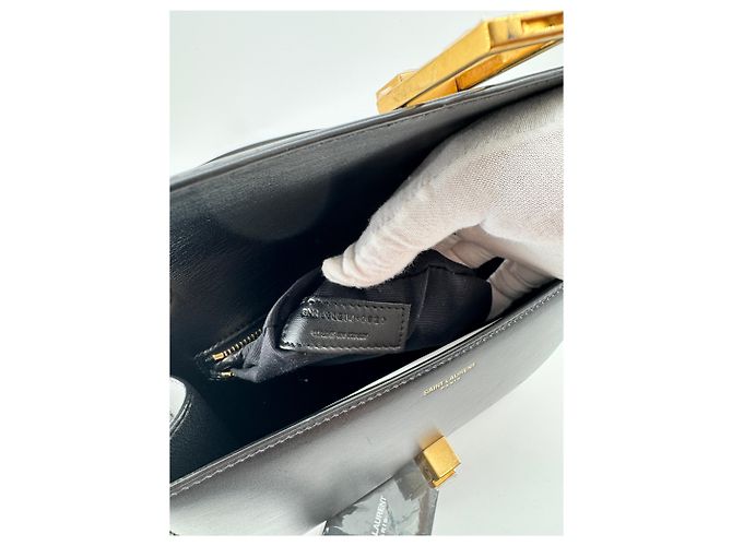 Saint Laurent — Le Carré Satchel, Pelle Nera - vista 9