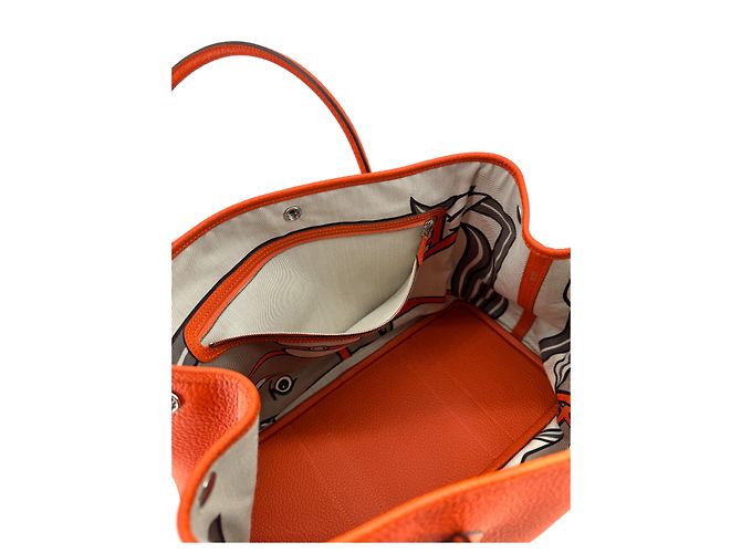 Hermès Garden Party 36 — Cuir Clémence Orange - vista 18