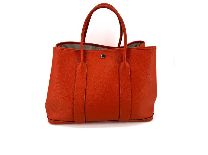 Hermès Garden Party 36 — Cuir Clémence Orange - vista 3