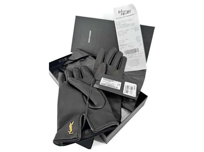 Autre Marque Saint Laurent — Black Leather Gloves - view 2