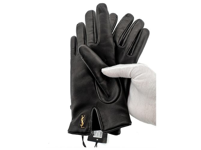 Autre Marque Saint Laurent — Black Leather Gloves - view 4