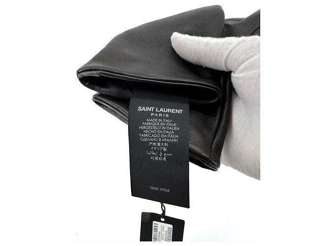 Autre Marque Saint Laurent — Black Leather Gloves - view 6