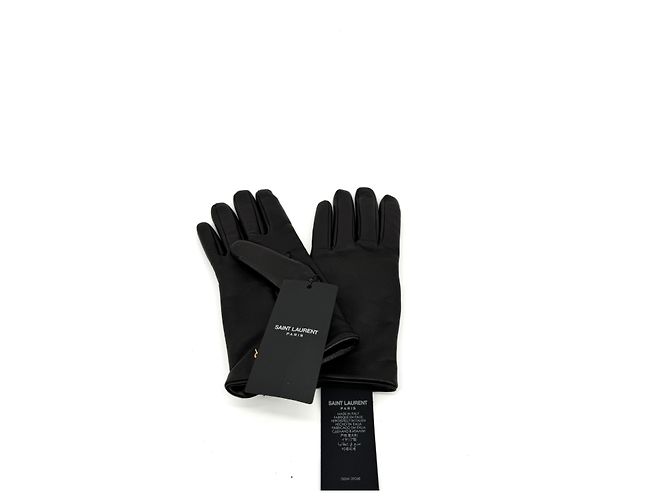 Autre Marque Saint Laurent — Black Leather Gloves - view 7