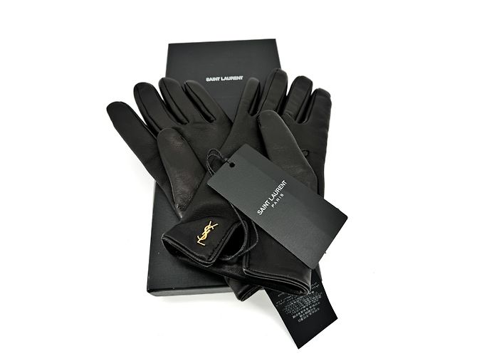 Autre Marque Saint Laurent — Black Leather Gloves - view 8