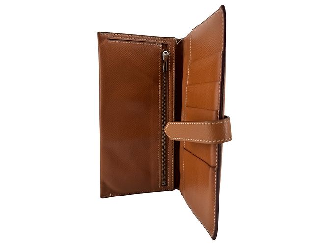 Hermès Béarn Soufflet — Epsom Leder Gold, Palladium H-Verschluss - Ansicht 11