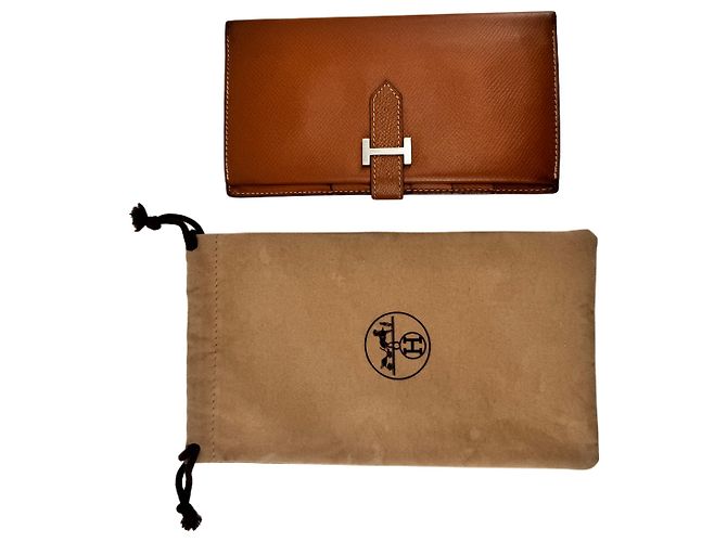 Hermès Béarn Soufflet — Epsom Leder Gold, Palladium H-Verschluss - Ansicht 2