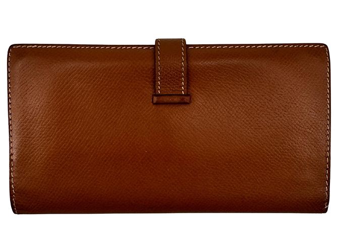 Hermès Béarn Soufflet — Epsom Leder Gold, Palladium H-Verschluss - Ansicht 3