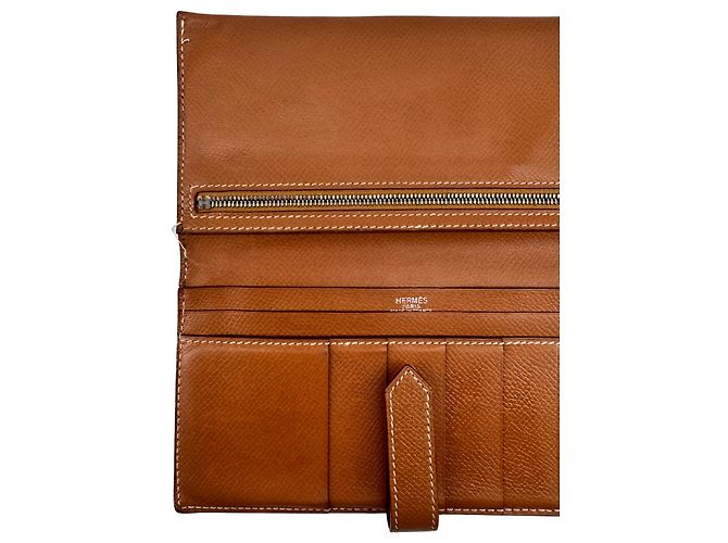 Hermès Béarn Soufflet — Epsom Leder Gold, Palladium H-Verschluss - Ansicht 4