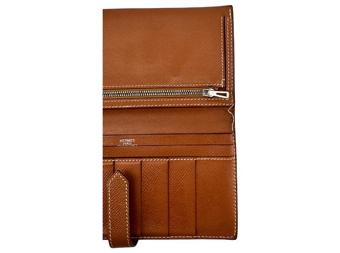 Hermès Béarn Soufflet — Epsom Leder Gold, Palladium H-Verschluss - Ansicht 5