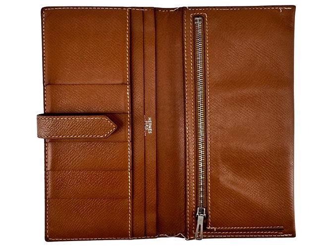 Hermès Béarn Soufflet — Epsom Leder Gold, Palladium H-Verschluss - Ansicht 6