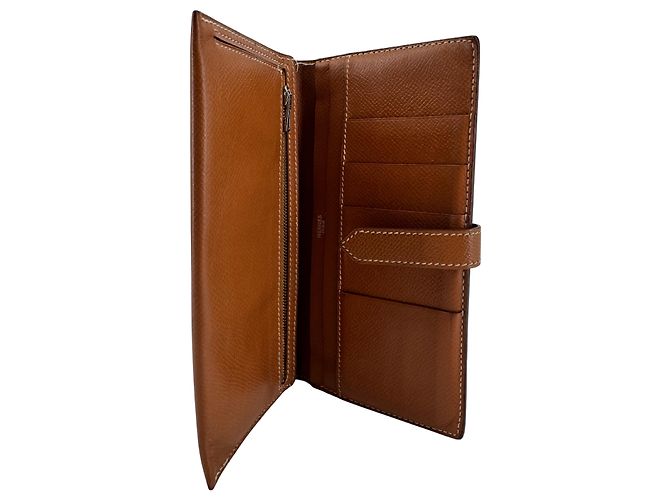 Hermès Béarn Soufflet — Epsom Leder Gold, Palladium H-Verschluss - Ansicht 7