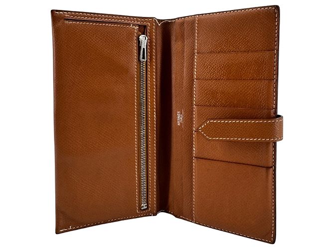 Hermès Béarn Soufflet — Epsom Leder Gold, Palladium H-Verschluss - Ansicht 8