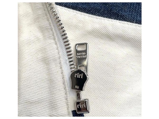Prada Giacca di cotone bianca con dettagli in denim - vista 12