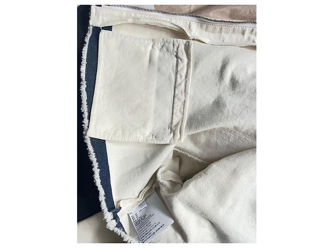 Prada Giacca di cotone bianca con dettagli in denim - vista 8