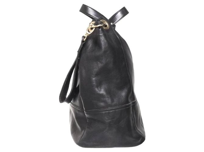 Yves Saint Laurent Leder Beuteltasche Schwarz - Ansicht 2