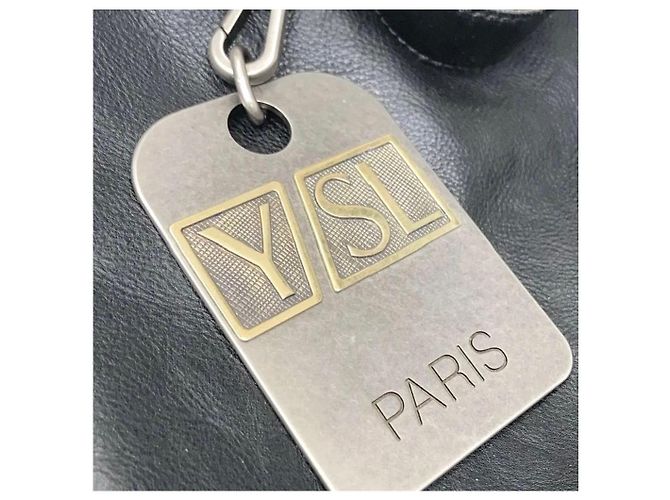 Yves Saint Laurent Leder Beuteltasche Schwarz - Ansicht 9