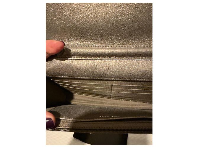 Chanel Wallet On Chain Camélia Metallic-Leder Tasche Grau - Ansicht 11