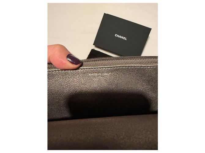 Chanel Wallet On Chain Camélia Metallic-Leder Tasche Grau - Ansicht 13