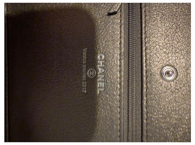 Chanel Wallet On Chain Camélia Metallic-Leder Tasche Grau - Ansicht 16