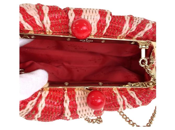Borsa a tracolla in paglia Kate Spade Scrunch Beach Chair Stripe - vista 7