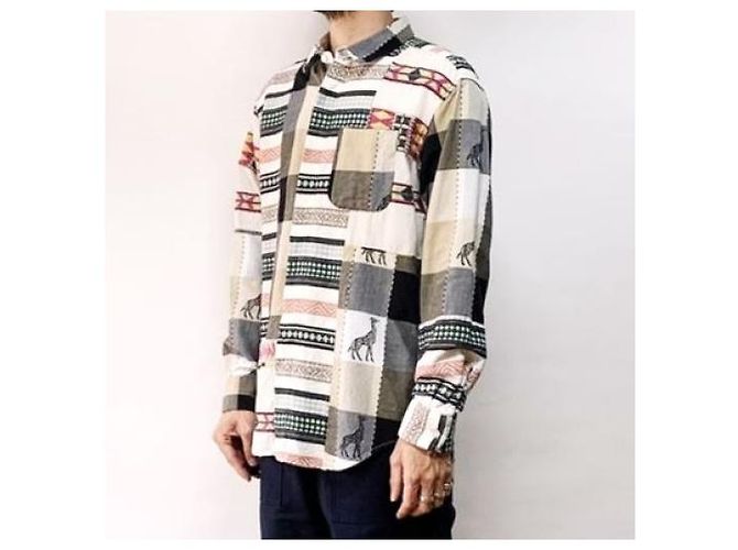 Autre Marque Engineered Garments Combo Short Collar Shirt Cotton Giraffe Jacquard Shirt - Ansicht 3
