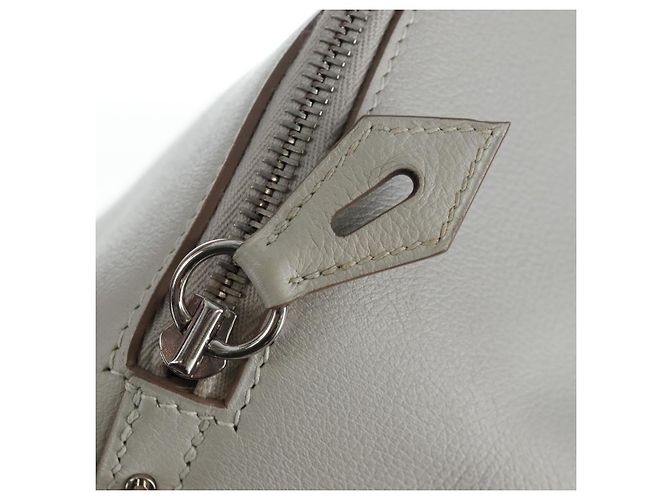 Hermès HERMES Bolide 1923 Baseball 45 Bolsa de Mão Couro Gray Silver - vista 23