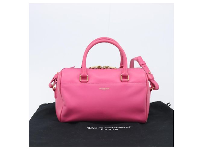 Autre Marque Borsa a mano Baby Duffel SAINT LAURENT in pelle 2way Pink Gold - vista 12
