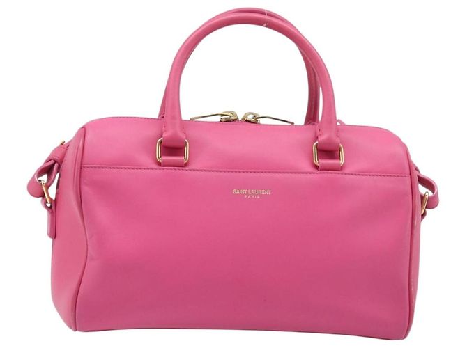 Autre Marque Borsa a mano Baby Duffel SAINT LAURENT in pelle 2way Pink Gold - vista 13