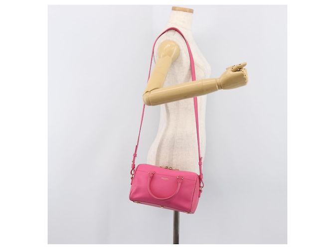 Autre Marque Borsa a mano Baby Duffel SAINT LAURENT in pelle 2way Pink Gold - vista 27