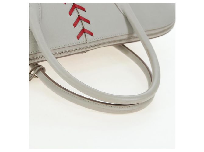 Hermès HERMES Bolide 1923 Baseball 45 Bolsa de Mão Couro Cinza Prata - vista 10