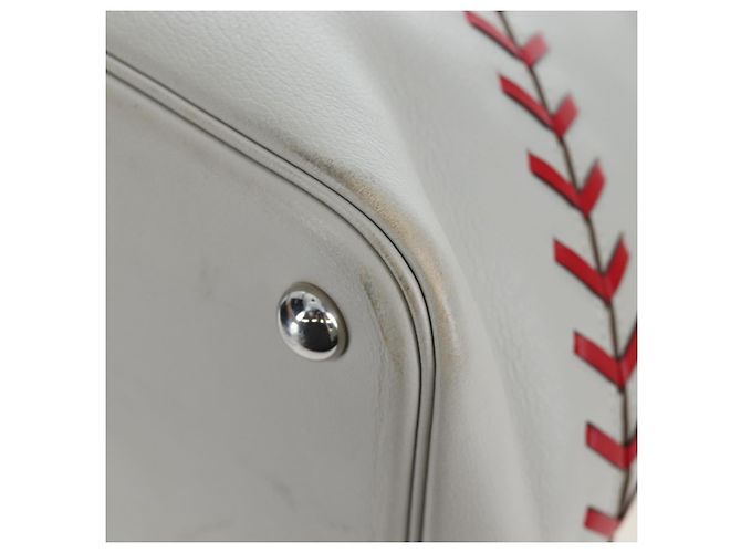 Hermès HERMES Bolide 1923 Baseball 45 Bolsa de Mão Couro Cinza Prata - vista 18