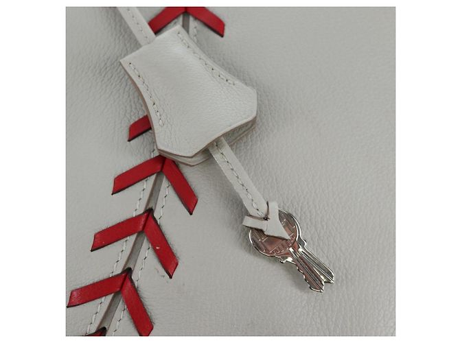 Hermès HERMES Bolide 1923 Baseball 45 Bolsa de Mão Couro Cinza Prata - vista 21