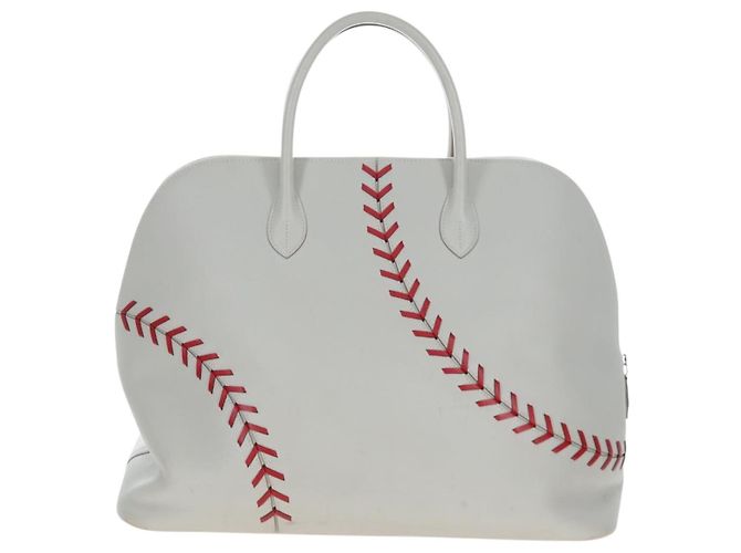 Hermès HERMES Bolide 1923 Baseball 45 Bolsa de Mão Couro Cinza Prata - vista 4