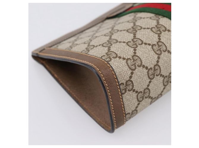 Borsa a pochette GUCCI GG Supreme Web Sherry Line PVC Beige 89 01 001 - vista 16