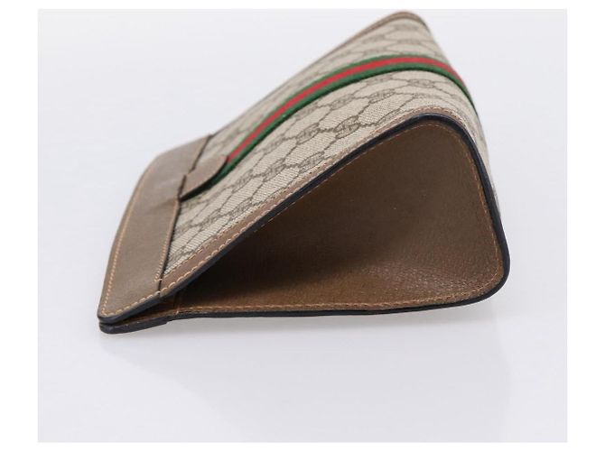 Borsa a pochette GUCCI GG Supreme Web Sherry Line PVC Beige 89 01 001 - vista 3