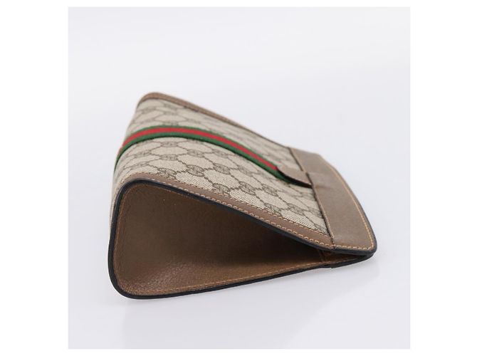 Borsa a pochette GUCCI GG Supreme Web Sherry Line PVC Beige 89 01 001 - vista 4