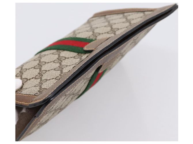 Borsa a pochette GUCCI GG Supreme Web Sherry Line PVC Beige 89 01 001 - vista 5