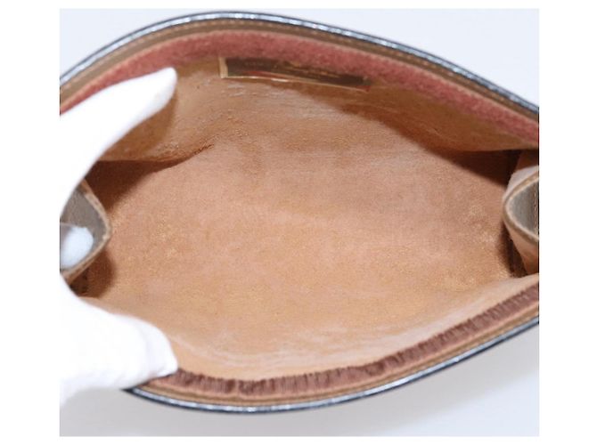 Borsa a pochette GUCCI GG Supreme Web Sherry Line PVC Beige 89 01 001 - vista 9
