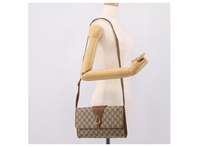 Borsa a tracolla GUCCI GG Supreme PVC Beige Gold 94 02 050 - vista 22