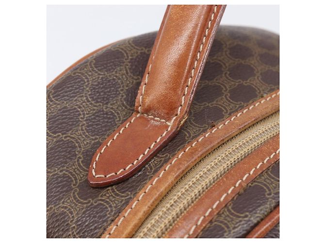 Triomphe Céline Bolsa de mão CELINE Macadam Canvas PVC Leather Brown Gold - vista 10