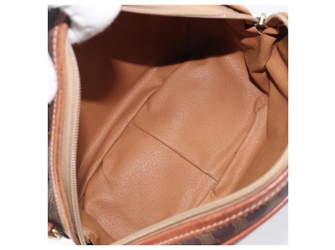 Triomphe Céline Bolsa de mão CELINE Macadam Canvas PVC Leather Brown Gold - vista 11