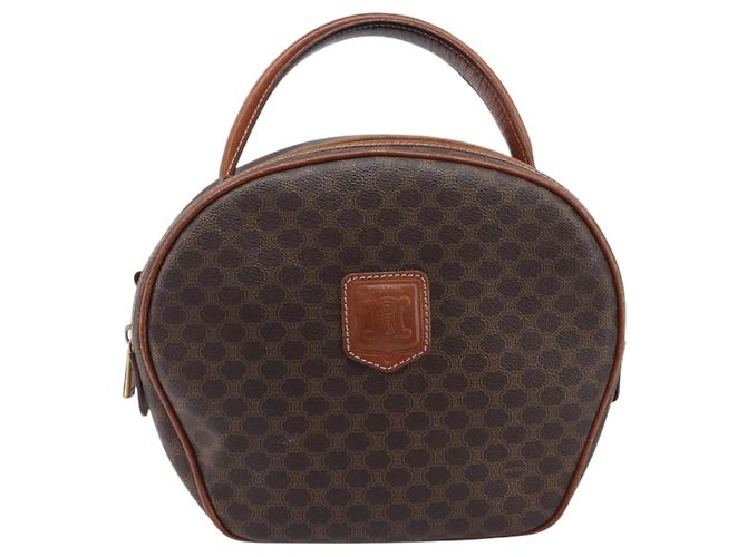 Triomphe Céline Bolsa de mão CELINE Macadam Canvas PVC Leather Brown Gold - vista 13