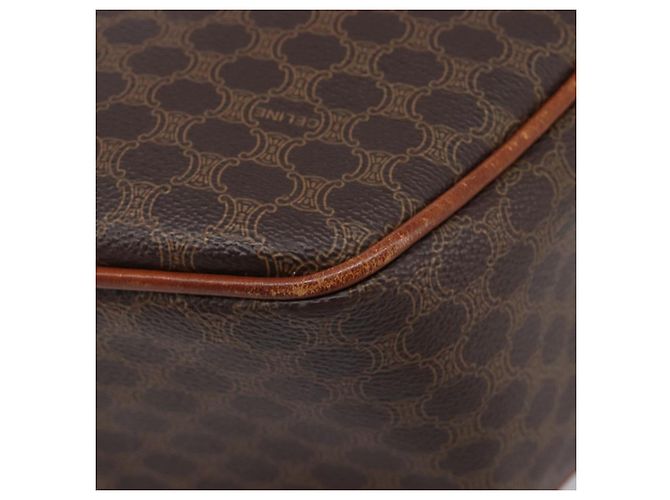 Triomphe Céline Bolsa de mão CELINE Macadam Canvas PVC Leather Brown Gold - vista 14