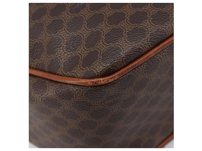 Triomphe Céline Bolsa de mão CELINE Macadam Canvas PVC Leather Brown Gold - vista 15