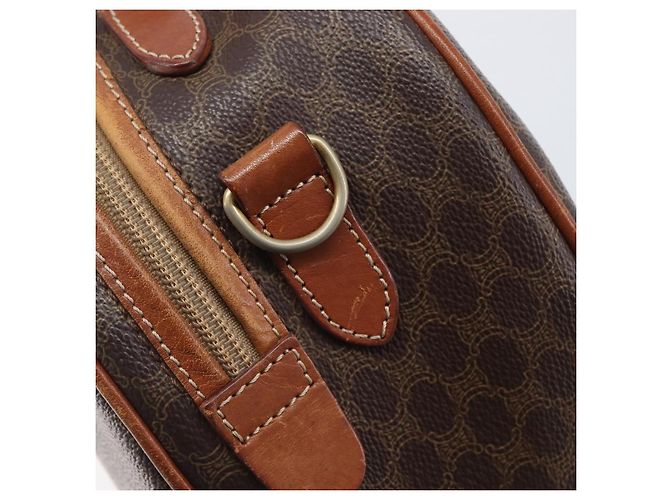 Triomphe Céline Bolsa de mão CELINE Macadam Canvas PVC Leather Brown Gold - vista 18