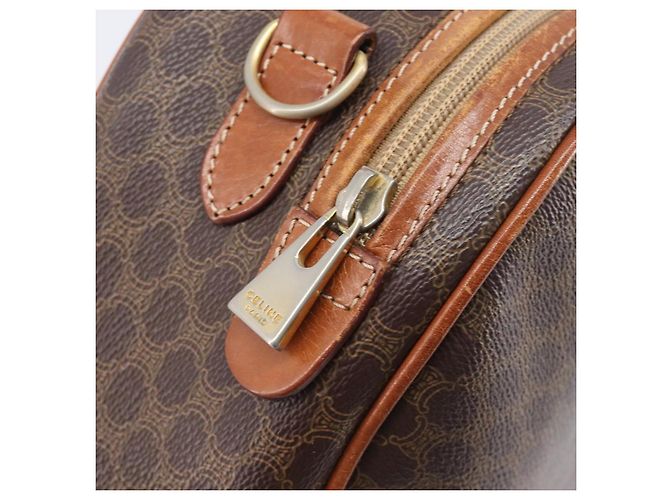 Triomphe Céline Bolsa de mão CELINE Macadam Canvas PVC Leather Brown Gold - vista 19