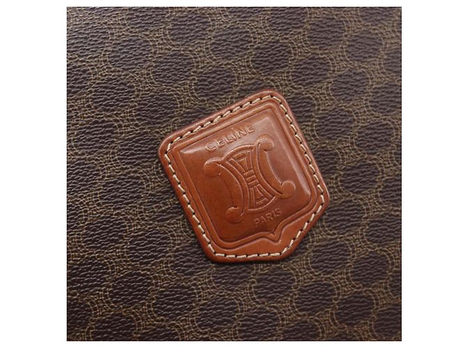 Triomphe Céline Bolsa de mão CELINE Macadam Canvas PVC Leather Brown Gold - vista 20